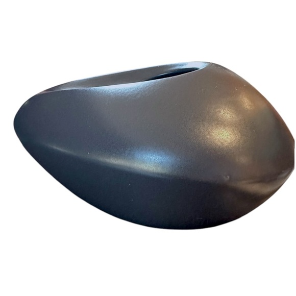 Ikea Bigarro Vase Dark Gray Matte Stoneware Modern Minimalist MCM Design - Picture 7 of 11